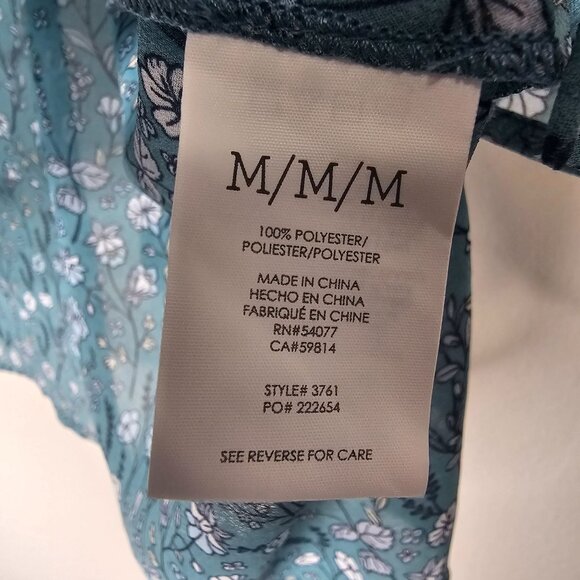 Cabi M Blue Chase Blouse Split Neck Chiffon Romantic Floral Career Office 3761 - Picture 4 of 5